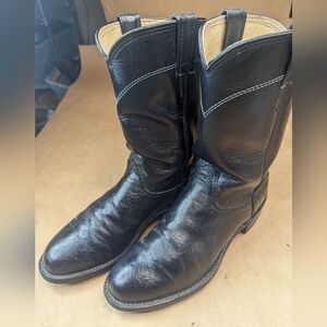 Larry Mahan boots men's size 7D. Women's sz 8 wide. Exotic Genuine Black Smooth